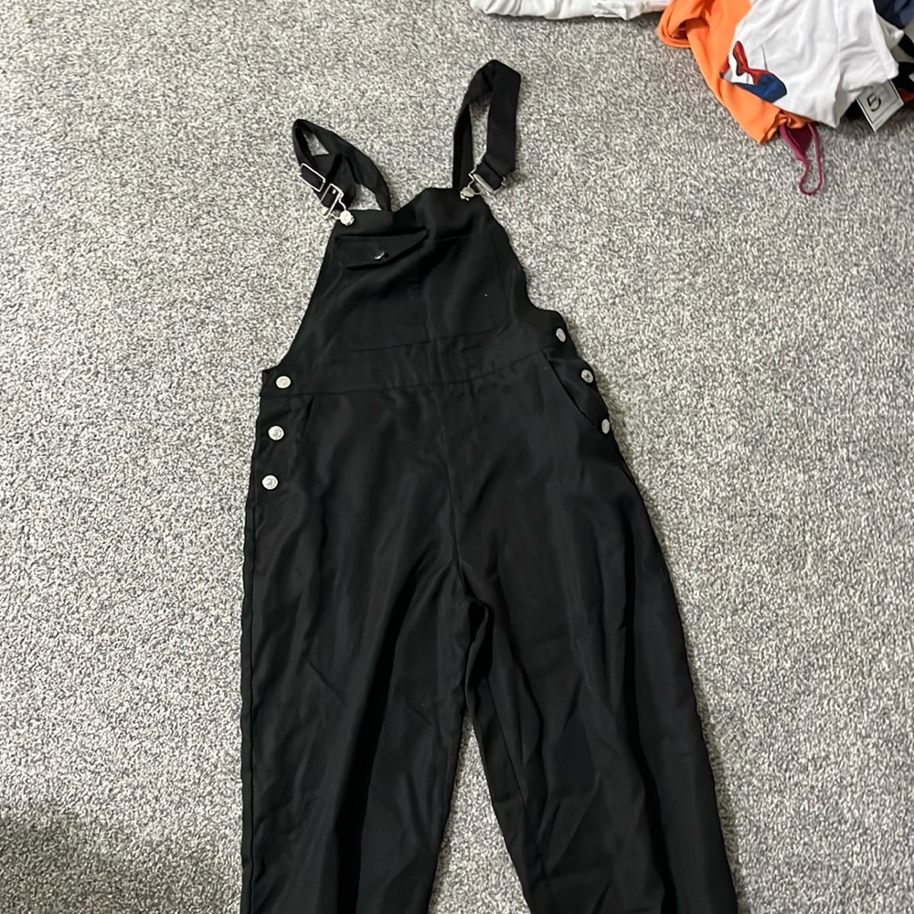 cute black overalls (not jean material)
